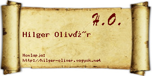 Hilger Olivér névjegykártya